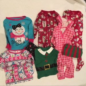 Girls 12 month Christmas Pajama Lot
